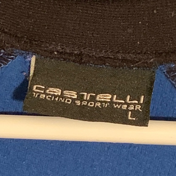 🚴 CASTELLI SMALL LOGO BLUE CYCLING LONG SLEEVE SWEATER JERSEY 🚴 - Picture 4 of 7